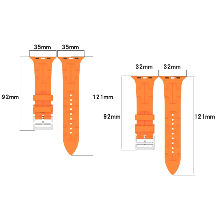 For Apple Watch 38mm H Texture Silicone Ladder Buckle Watch Band(Khaki) - Watch Bands by PMC TechLife | Online Shopping South Africa | PMC TechLife