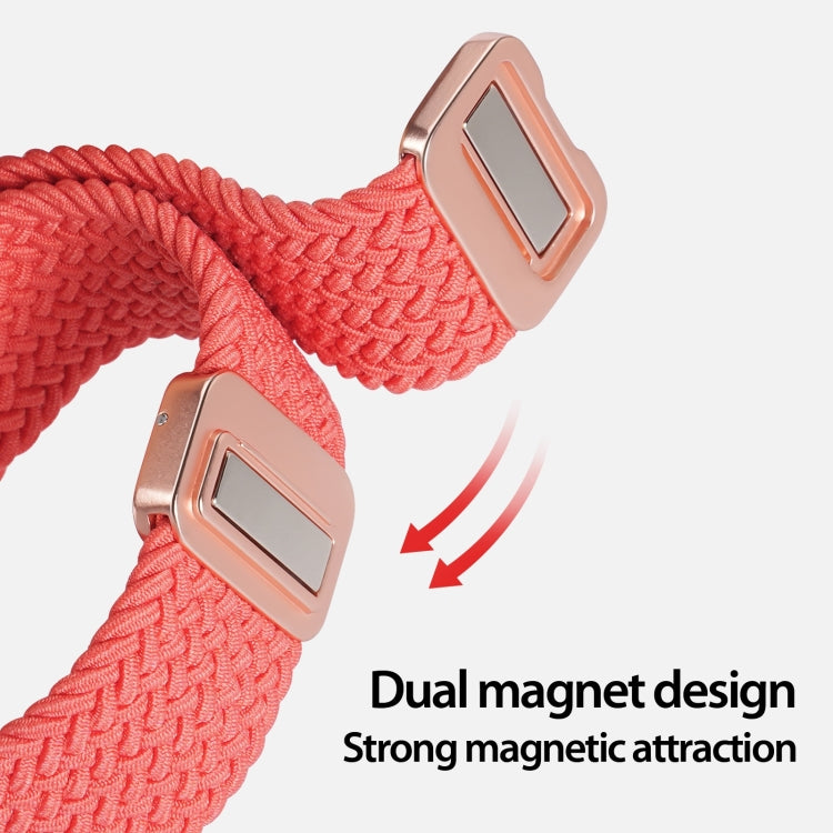 DUX DUCIS Mixture Pro Series Magnetic Buckle Nylon Braid Watch Band, Size:20mm(Guava) - 20mm Bands by DUX DUCIS | Online Shopping South Africa | PMC Jewellery | Buy Now Pay Later Mobicred