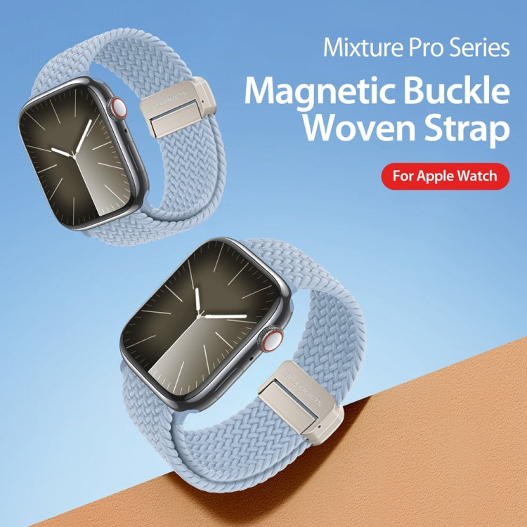 For Apple Watch Series 9 45mm DUX DUCIS Mixture Pro Series Magnetic Buckle Nylon Braid Watch Band(Light Blue) - Watch Bands by DUX DUCIS | Online Shopping South Africa | PMC Jewellery | Buy Now Pay Later Mobicred