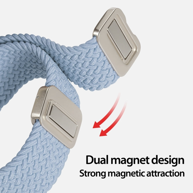 For Apple Watch Series 9 45mm DUX DUCIS Mixture Pro Series Magnetic Buckle Nylon Braid Watch Band(Light Blue) - Watch Bands by DUX DUCIS | Online Shopping South Africa | PMC Jewellery | Buy Now Pay Later Mobicred