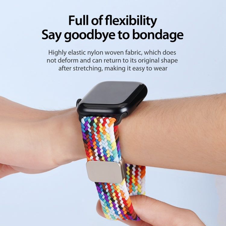 For Apple Watch Series 8 41mm DUX DUCIS Mixture Pro Series Magnetic Buckle Nylon Braid Watch Band(Rainbow) - Watch Bands by DUX DUCIS | Online Shopping South Africa | PMC Jewellery | Buy Now Pay Later Mobicred