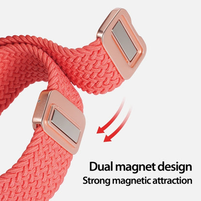 For Apple Watch Series 8 45mm DUX DUCIS Mixture Pro Series Magnetic Buckle Nylon Braid Watch Band(Guava) - Watch Bands by DUX DUCIS | Online Shopping South Africa | PMC Jewellery | Buy Now Pay Later Mobicred