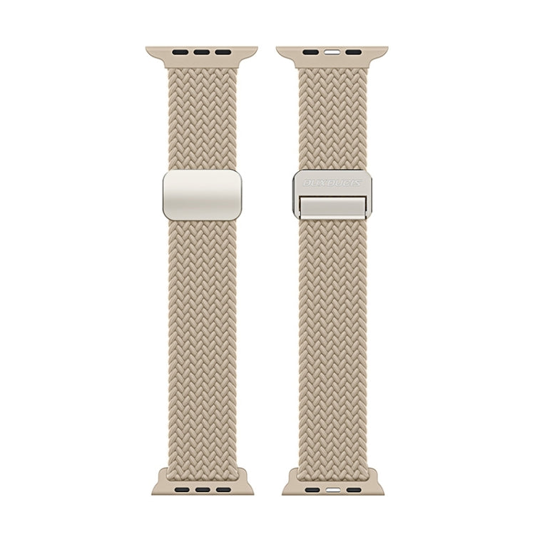 For Apple Watch SE 2022 40mm DUX DUCIS Mixture Pro Series Magnetic Buckle Nylon Braid Watch Band(Beige) - Watch Bands by DUX DUCIS | Online Shopping South Africa | PMC Jewellery | Buy Now Pay Later Mobicred