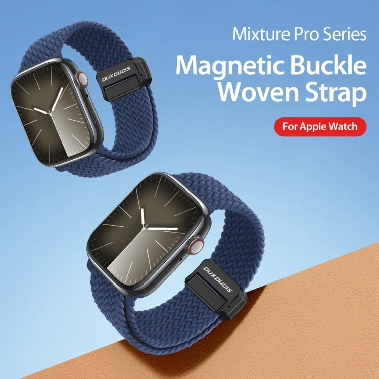 For Apple Watch SE 2022 44mm DUX DUCIS Mixture Pro Series Magnetic Buckle Nylon Braid Watch Band(Storm Blue) - Watch Bands by DUX DUCIS | Online Shopping South Africa | PMC Jewellery | Buy Now Pay Later Mobicred