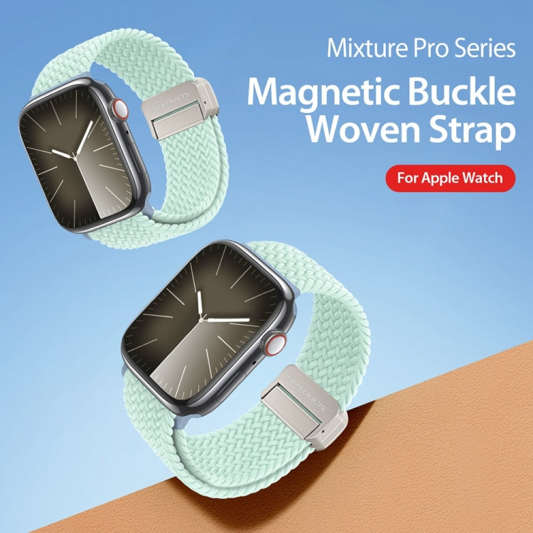 For Apple Watch SE 2022 44mm DUX DUCIS Mixture Pro Series Magnetic Buckle Nylon Braid Watch Band(Light Mint) - Watch Bands by DUX DUCIS | Online Shopping South Africa | PMC Jewellery | Buy Now Pay Later Mobicred