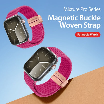 For Apple Watch Series 7 41mm DUX DUCIS Mixture Pro Series Magnetic Buckle Nylon Braid Watch Band(Raspberry Color) - Watch Bands by DUX DUCIS | Online Shopping South Africa | PMC Jewellery | Buy Now Pay Later Mobicred