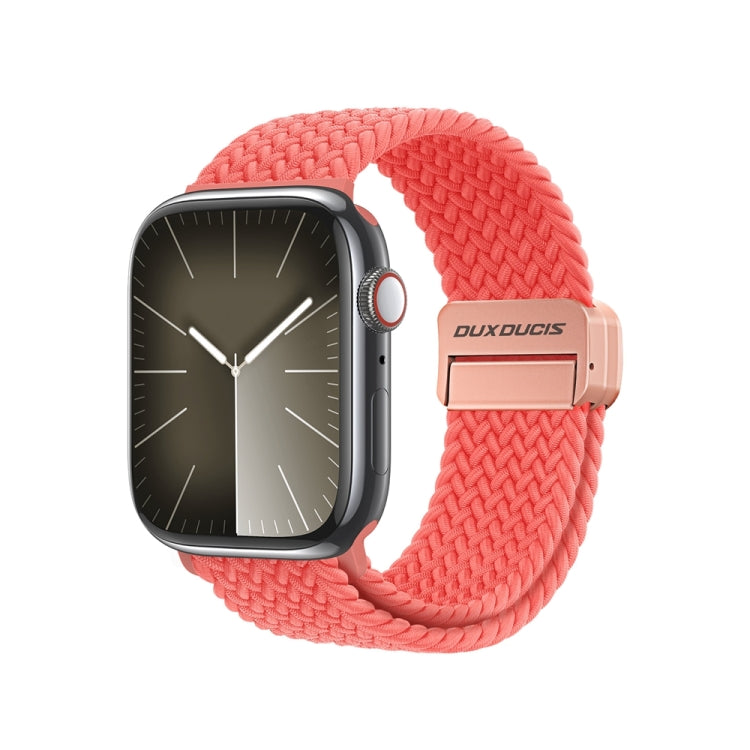 For Apple Watch SE 44mm DUX DUCIS Mixture Pro Series Magnetic Buckle Nylon Braid Watch Band(Guava) - Watch Bands by DUX DUCIS | Online Shopping South Africa | PMC Jewellery | Buy Now Pay Later Mobicred