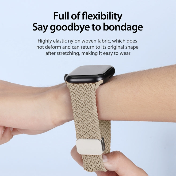 For Apple Watch Series 6 40mm DUX DUCIS Mixture Pro Series Magnetic Buckle Nylon Braid Watch Band(Beige) - Watch Bands by DUX DUCIS | Online Shopping South Africa | PMC Jewellery | Buy Now Pay Later Mobicred