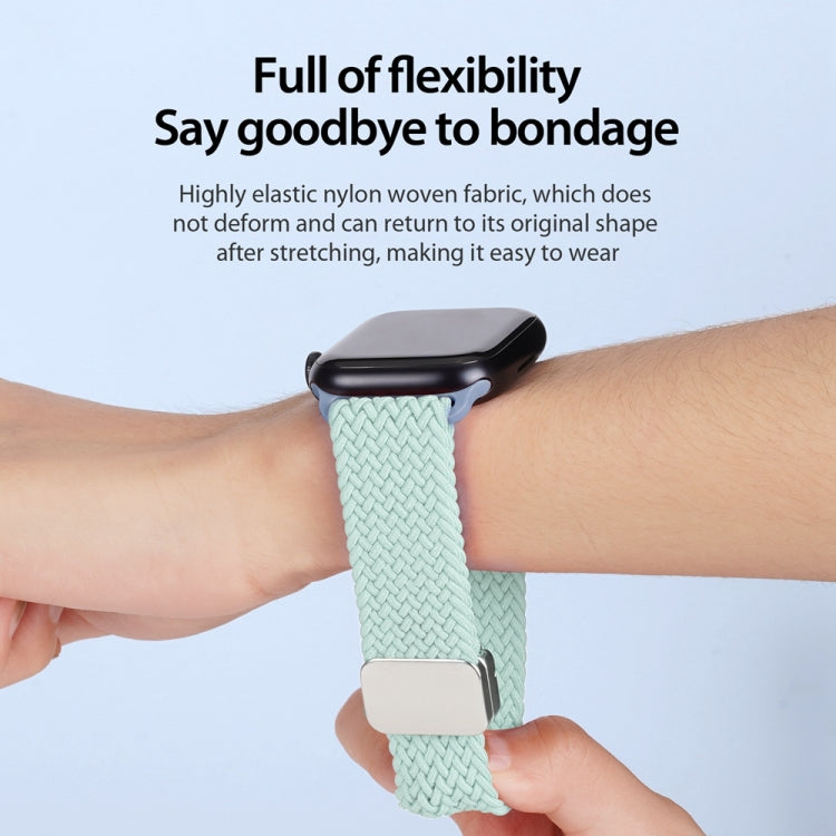 For Apple Watch Series 5 44mm DUX DUCIS Mixture Pro Series Magnetic Buckle Nylon Braid Watch Band(Light Mint) - Watch Bands by DUX DUCIS | Online Shopping South Africa | PMC Jewellery | Buy Now Pay Later Mobicred