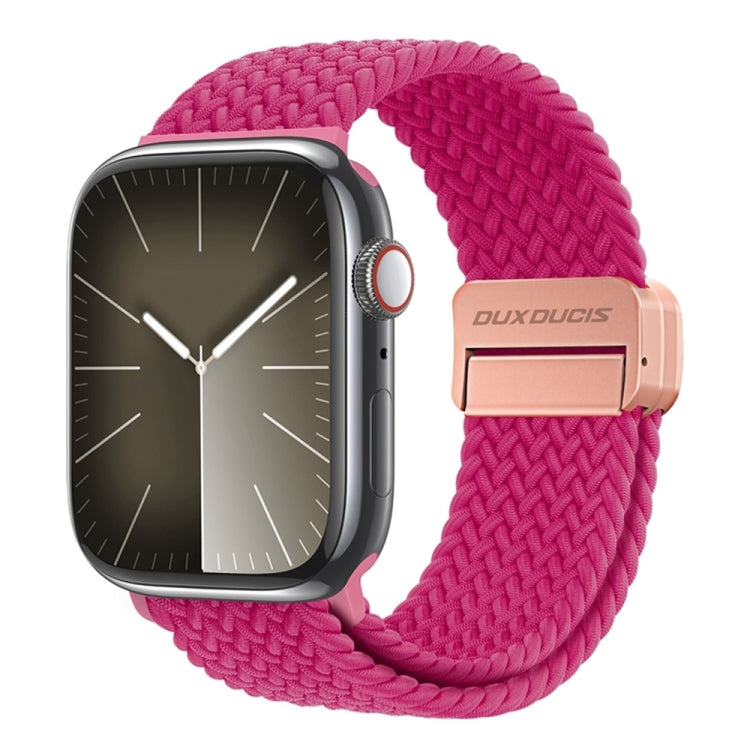 For Apple Watch Series 4 44mm DUX DUCIS Mixture Pro Series Magnetic Buckle Nylon Braid Watch Band(Raspberry Color) - Watch Bands by DUX DUCIS | Online Shopping South Africa | PMC Jewellery | Buy Now Pay Later Mobicred