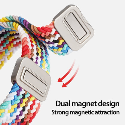 For Apple Watch Series 3 38mm DUX DUCIS Mixture Pro Series Magnetic Buckle Nylon Braid Watch Band(Rainbow) - Watch Bands by DUX DUCIS | Online Shopping South Africa | PMC Jewellery | Buy Now Pay Later Mobicred