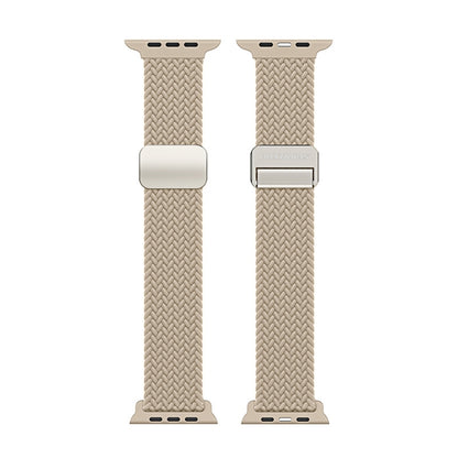 For Apple Watch 42mm DUX DUCIS Mixture Pro Series Magnetic Buckle Nylon Braid Watch Band(Beige) - Watch Bands by DUX DUCIS | Online Shopping South Africa | PMC Jewellery | Buy Now Pay Later Mobicred