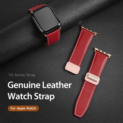 For Apple Watch Ultra 2 49mm DUX DUCIS YA Series Magnetic Buckle Genuine Leather Watch Band(Red) - Watch Bands by DUX DUCIS | Online Shopping South Africa | PMC Jewellery | Buy Now Pay Later Mobicred