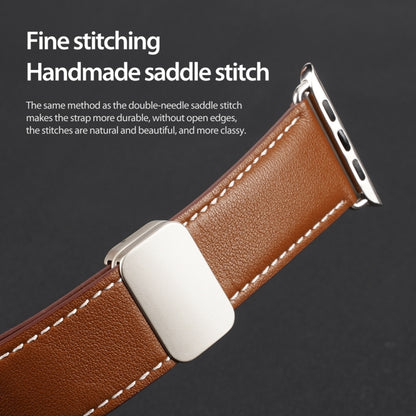 For Apple Watch Series 5 40mm DUX DUCIS YA Series Magnetic Buckle Genuine Leather Watch Band(Brown) - Watch Bands by DUX DUCIS | Online Shopping South Africa | PMC Jewellery | Buy Now Pay Later Mobicred