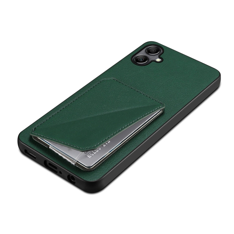 For Samsung Galaxy S24 Ultra 5G Denior Imitation Calf Leather Back Phone Case with Holder(Green) - Galaxy S24 Ultra 5G Cases by Denior | Online Shopping South Africa | PMC Jewellery | Buy Now Pay Later Mobicred