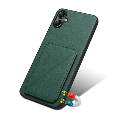 For Samsung Galaxy S24 Ultra 5G Denior Imitation Calf Leather Back Phone Case with Holder(Green) - Galaxy S24 Ultra 5G Cases by Denior | Online Shopping South Africa | PMC Jewellery | Buy Now Pay Later Mobicred