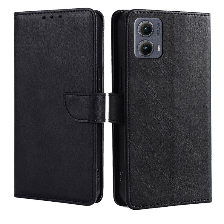 For Motorola Edge 5G 2024 Calf Texture Buckle Flip Leather Phone Case(Black) - Motorola Cases by PMC Jewellery | Online Shopping South Africa | PMC Jewellery | Buy Now Pay Later Mobicred