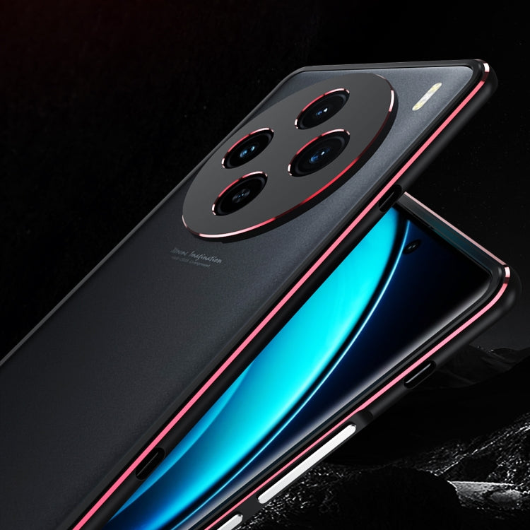 For vivo X100 Aurora Series Metal Frame Phone Case(Blue+Silver) - free shipping - PMC Jewellery - Order now!