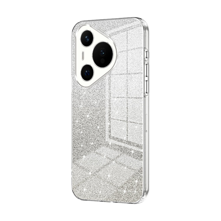 For Huawei Pura 70 Gradient Glitter Powder Electroplated Phone Case(Transparent) - Huawei Cases by PMC Jewellery | Online Shopping South Africa | PMC Jewellery | Buy Now Pay Later Mobicred