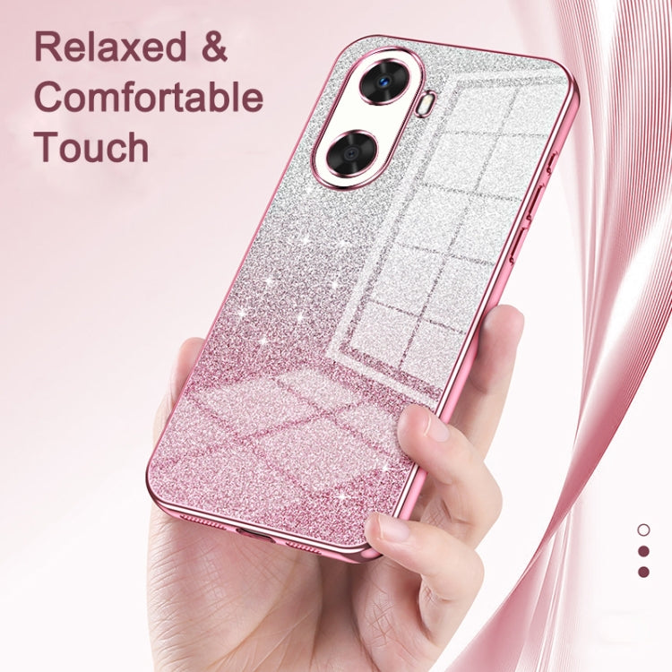 For Huawei Pura 70 Gradient Glitter Powder Electroplated Phone Case(Silver) - Huawei Cases by PMC Jewellery | Online Shopping South Africa | PMC Jewellery | Buy Now Pay Later Mobicred