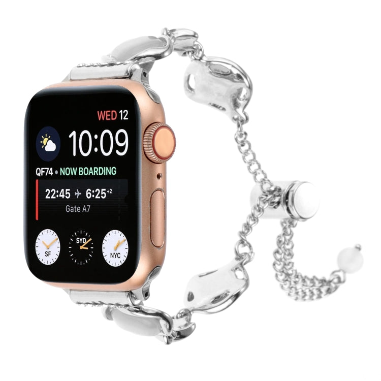 For Apple Watch Series 9 41mm Shell Metal Chain Bracelet Watch Band(Silver) - Watch Bands by PMC TechLife | Online Shopping South Africa | PMC TechLife