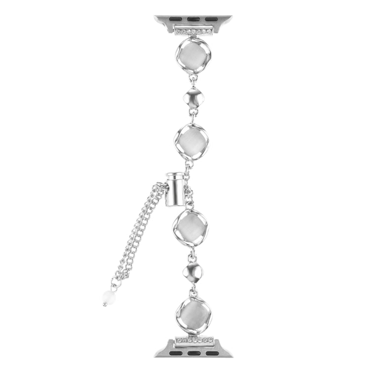 For Apple Watch Series 7 41mm Shell Metal Chain Bracelet Watch Band(Silver) - Watch Bands by PMC TechLife | Online Shopping South Africa | PMC TechLife | Buy Now Pay Later Mobicred