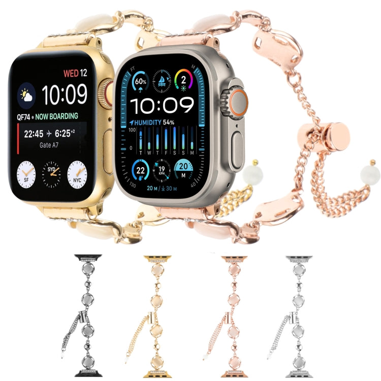 For Apple Watch 38mm Shell Metal Chain Bracelet Watch Band(Gold) - Watch Bands by PMC TechLife | Online Shopping South Africa | PMC TechLife