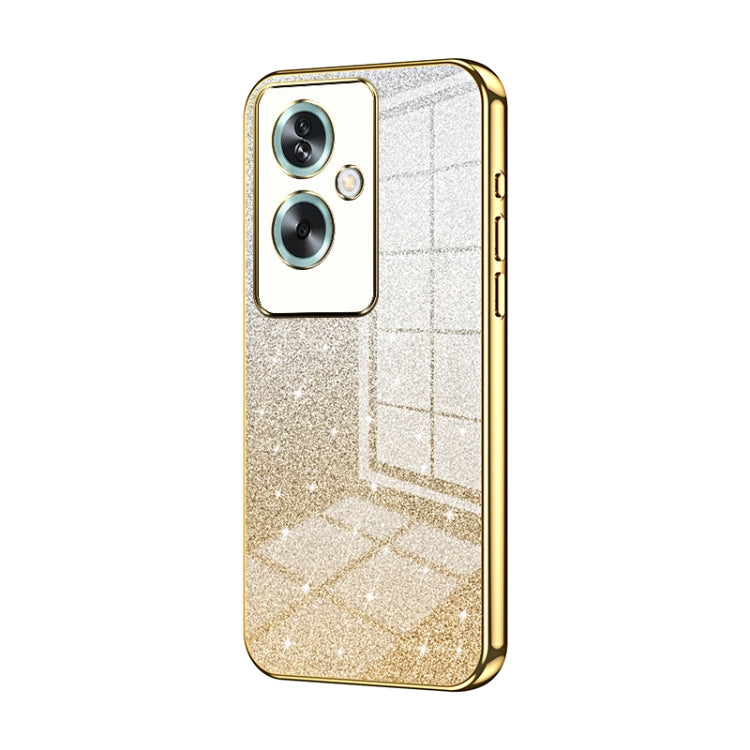 For OPPO A79 5G / A2 Gradient Glitter Powder Electroplated Phone Case(Gold) - OPPO Cases by PMC Jewellery | Online Shopping South Africa | PMC Jewellery | Buy Now Pay Later Mobicred