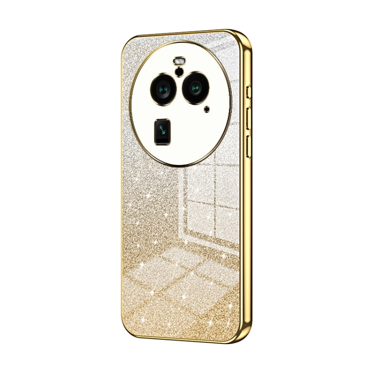 For OPPO Find X6 Pro Gradient Glitter Powder Electroplated Phone Case(Gold) - OPPO Cases by PMC Jewellery | Online Shopping South Africa | PMC Jewellery | Buy Now Pay Later Mobicred