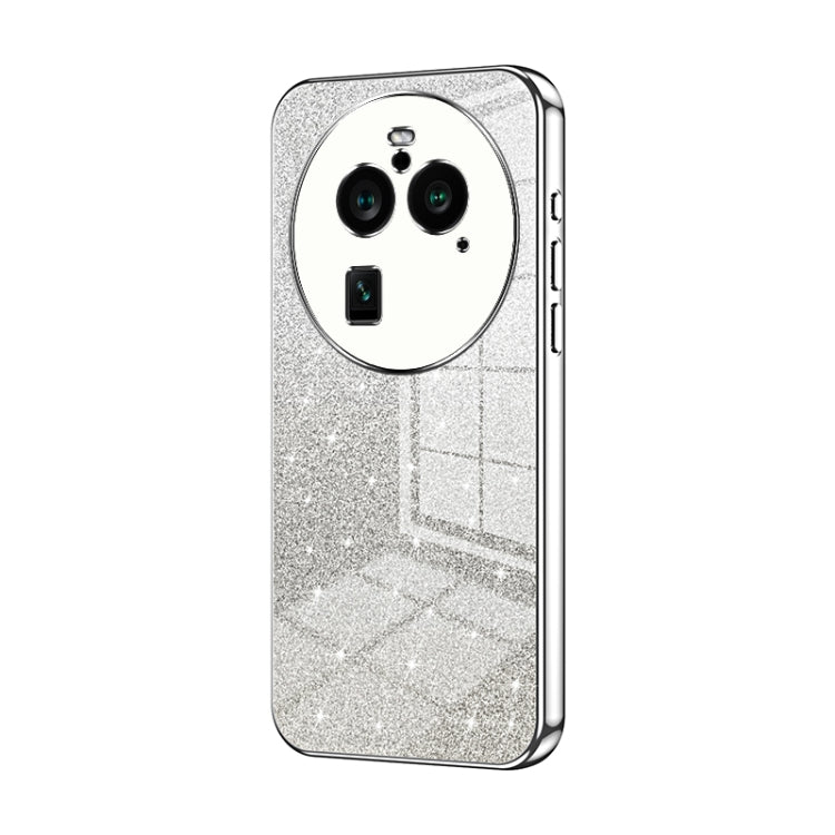 For OPPO Find X6 Pro Gradient Glitter Powder Electroplated Phone Case(Silver) - OPPO Cases by PMC TechLife | Online Shopping South Africa | PMC TechLife | Buy Now Pay Later Mobicred