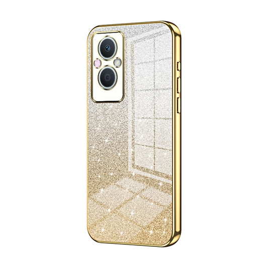For OPPO Reno7 Z 5G / F21 Pro 5G Gradient Glitter Powder Electroplated Phone Case(Gold) - OPPO Cases by PMC Jewellery | Online Shopping South Africa | PMC Jewellery | Buy Now Pay Later Mobicred