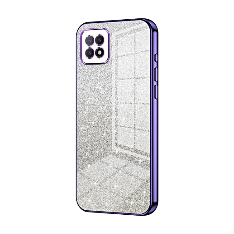 For OPPO A72 5G / A73 5G Gradient Glitter Powder Electroplated Phone Case(Purple) - OPPO Cases by PMC Jewellery | Online Shopping South Africa | PMC Jewellery | Buy Now Pay Later Mobicred