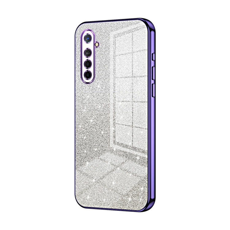 For OPPO K5 / Realme XT/XT 730G Gradient Glitter Powder Electroplated Phone Case(Purple) - OPPO Cases by PMC TechLife | Online Shopping South Africa | PMC TechLife | Buy Now Pay Later Mobicred