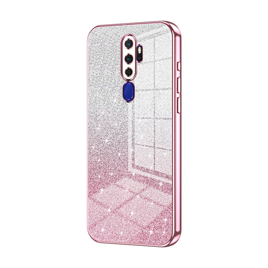 For OPPO A11x / A9 2020 Gradient Glitter Powder Electroplated Phone Case(Pink) - OPPO Cases by PMC Jewellery | Online Shopping South Africa | PMC Jewellery | Buy Now Pay Later Mobicred