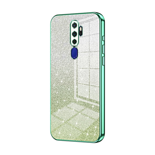 For OPPO A11x / A9 2020 Gradient Glitter Powder Electroplated Phone Case(Green) - OPPO Cases by PMC Jewellery | Online Shopping South Africa | PMC Jewellery | Buy Now Pay Later Mobicred