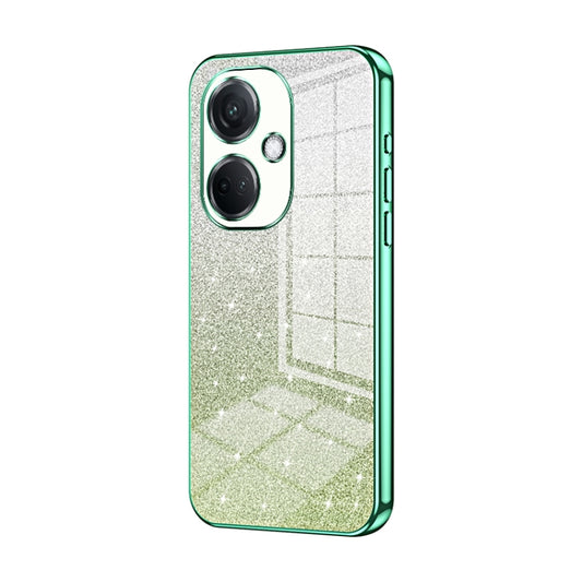 For OPPO K11 Gradient Glitter Powder Electroplated Phone Case(Green) - OPPO Cases by PMC Jewellery | Online Shopping South Africa | PMC Jewellery | Buy Now Pay Later Mobicred