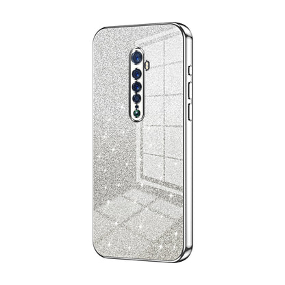 For OPPO Reno2 Gradient Glitter Powder Electroplated Phone Case(Silver) - OPPO Cases by PMC Jewellery | Online Shopping South Africa | PMC Jewellery | Buy Now Pay Later Mobicred