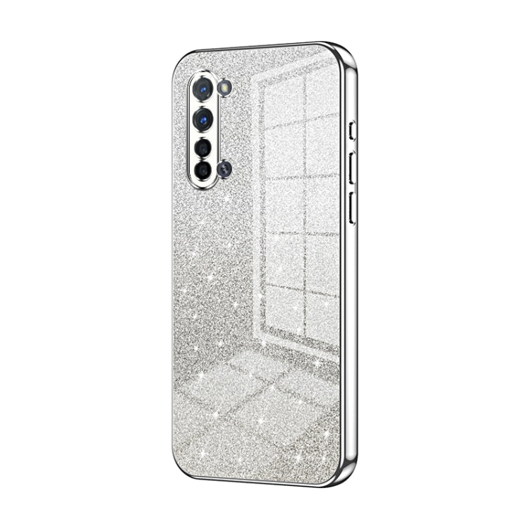 For OPPO Reno3 5G / Find X2 Lite Gradient Glitter Powder Electroplated Phone Case(Silver) - OPPO Cases by PMC TechLife | Online Shopping South Africa | PMC TechLife | Buy Now Pay Later Mobicred