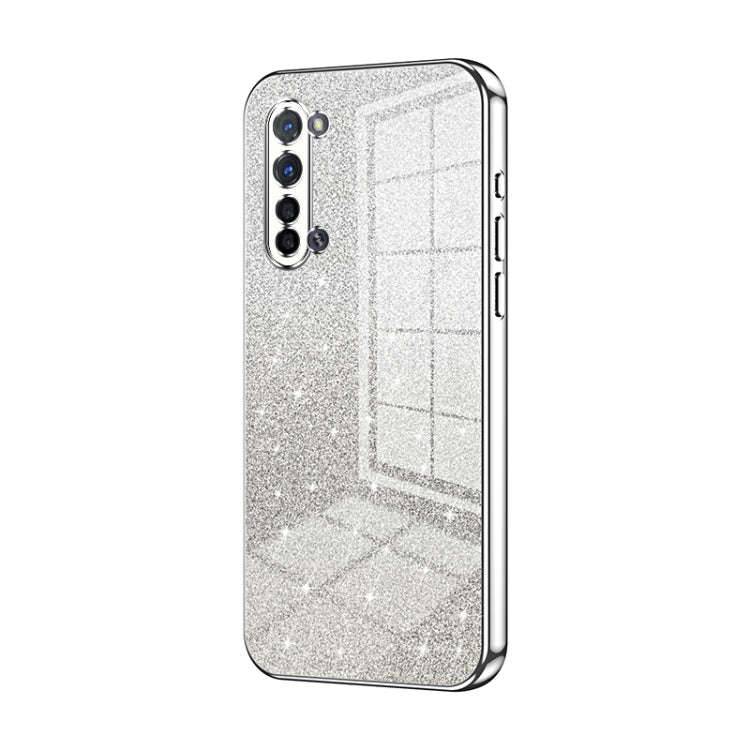 For OPPO Reno3 5G / Find X2 Lite Gradient Glitter Powder Electroplated Phone Case(Silver) - OPPO Cases by PMC Jewellery | Online Shopping South Africa | PMC Jewellery | Buy Now Pay Later Mobicred