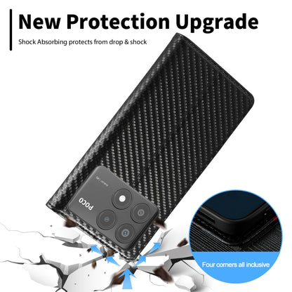 For Xiaomi Poco X6 Pro 5G LC.IMEEKE Carbon Fiber Texture Flip Leather Phone Case(Vertical Black) - Xiaomi Cases by LC.IMEEKE | Online Shopping South Africa | PMC Jewellery | Buy Now Pay Later Mobicred