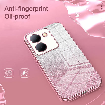 For vivo Y78+ 5G / Y78 / V29 Lite Gradient Glitter Powder Electroplated Phone Case(Pink) - vivo Cases by PMC Jewellery | Online Shopping South Africa | PMC Jewellery | Buy Now Pay Later Mobicred