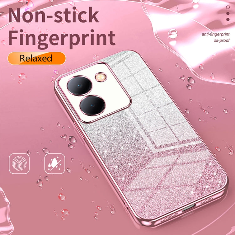 For vivo X100 Pro Gradient Glitter Powder Electroplated Phone Case(Transparent) - vivo Cases by imak | Online Shopping South Africa | PMC Jewellery | Buy Now Pay Later Mobicred