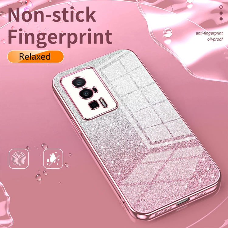 For Xiaomi Mi 10 Lite 5G Gradient Glitter Powder Electroplated Phone Case(Gold) - Xiaomi Cases by PMC TechLife | Online Shopping South Africa | PMC TechLife | Buy Now Pay Later Mobicred