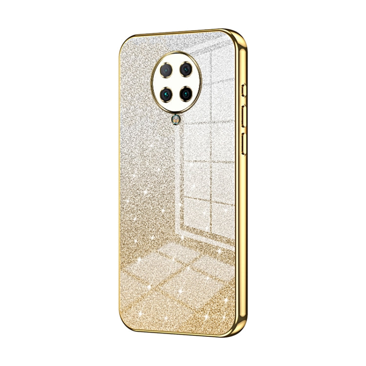 For Xiaomi Redmi K30 Pro / K30 Ultra Gradient Glitter Powder Electroplated Phone Case(Gold) - Xiaomi Cases by PMC TechLife | Online Shopping South Africa | PMC TechLife | Buy Now Pay Later Mobicred