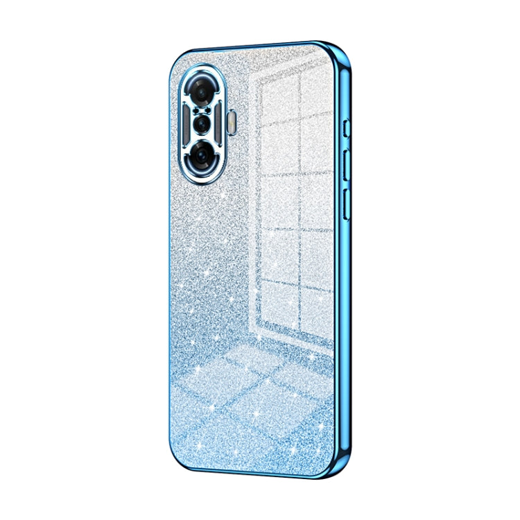 For Xiaomi Redmi K40 Gaming/Poco F3 GT Gradient Glitter Powder Electroplated Phone Case(Blue) - Xiaomi Cases by PMC TechLife | Online Shopping South Africa | PMC TechLife | Buy Now Pay Later Mobicred