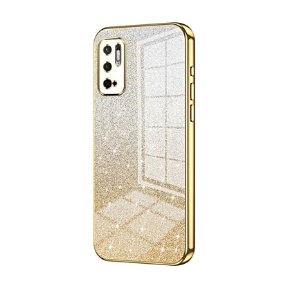 For Xiaomi Redmi Note 10 5G / Note 10T 5G Gradient Glitter Powder Electroplated Phone Case(Gold) - Xiaomi Cases by PMC Jewellery | Online Shopping South Africa | PMC Jewellery | Buy Now Pay Later Mobicred