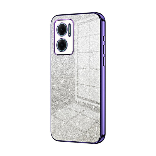 For Xiaomi Redmi Note 11E / Redmi 10 5G Gradient Glitter Powder Electroplated Phone Case(Purple) - Xiaomi Cases by PMC Jewellery | Online Shopping South Africa | PMC Jewellery | Buy Now Pay Later Mobicred