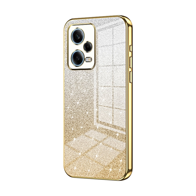 For Xiaomi Redmi Note 12 Pro 5G Gradient Glitter Powder Electroplated Phone Case(Gold) - Xiaomi Cases by PMC TechLife | Online Shopping South Africa | PMC TechLife | Buy Now Pay Later Mobicred