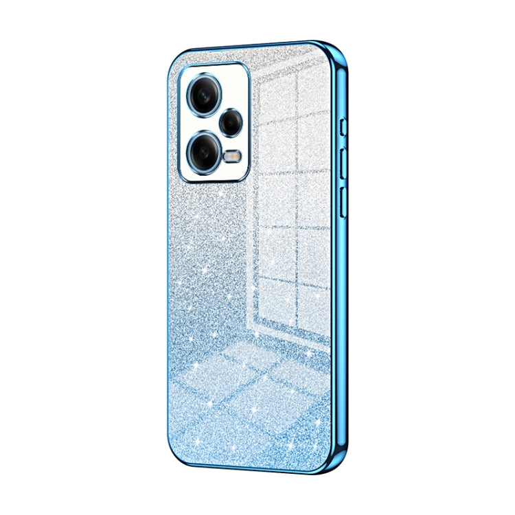 For Xiaomi Redmi Note 12 Pro 5G Gradient Glitter Powder Electroplated Phone Case(Blue) - free shipping - PMC TechLife - Order now!