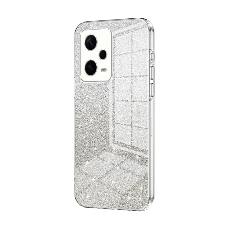 For Xiaomi Redmi Note 12 Pro+  Gradient Glitter Powder Electroplated Phone Case(Transparent) - Xiaomi Cases by PMC TechLife | Online Shopping South Africa | PMC TechLife | Buy Now Pay Later Mobicred